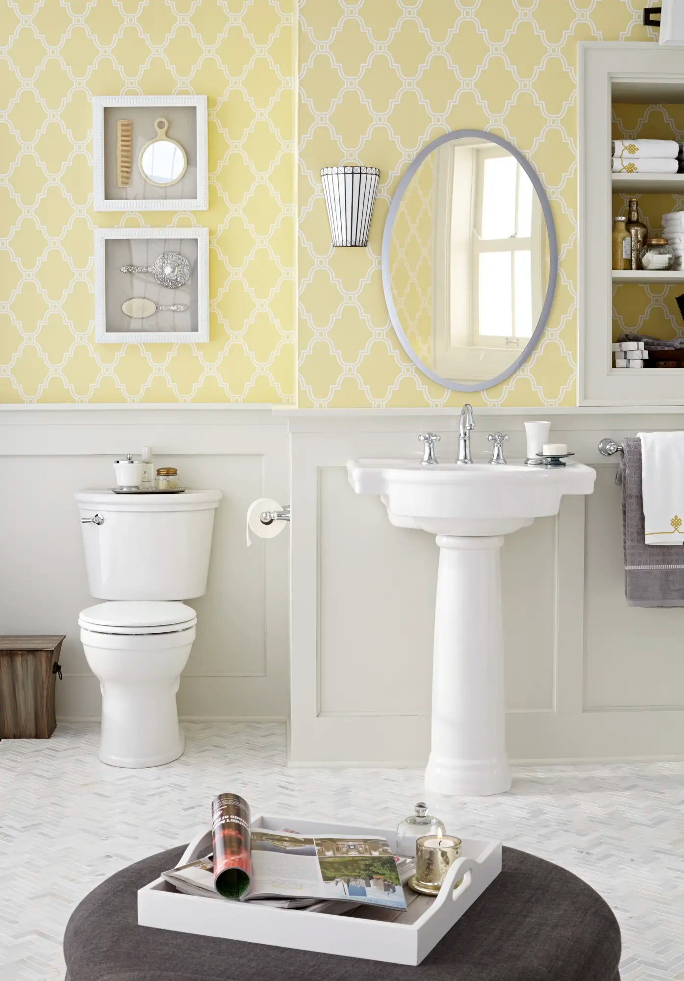 Portsmouth 8-In. Widespread 2-Handle Crescent Spout Bathroom Faucet 1.2 GPM with Cross Handles — image 1